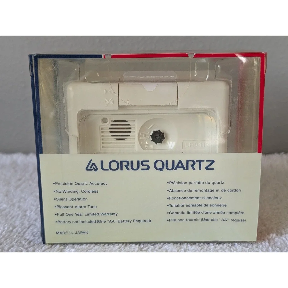 Vintage Lorus Disney Mickey Mouse Sixty Years Quartz Alarm Clock Square White 🆕
